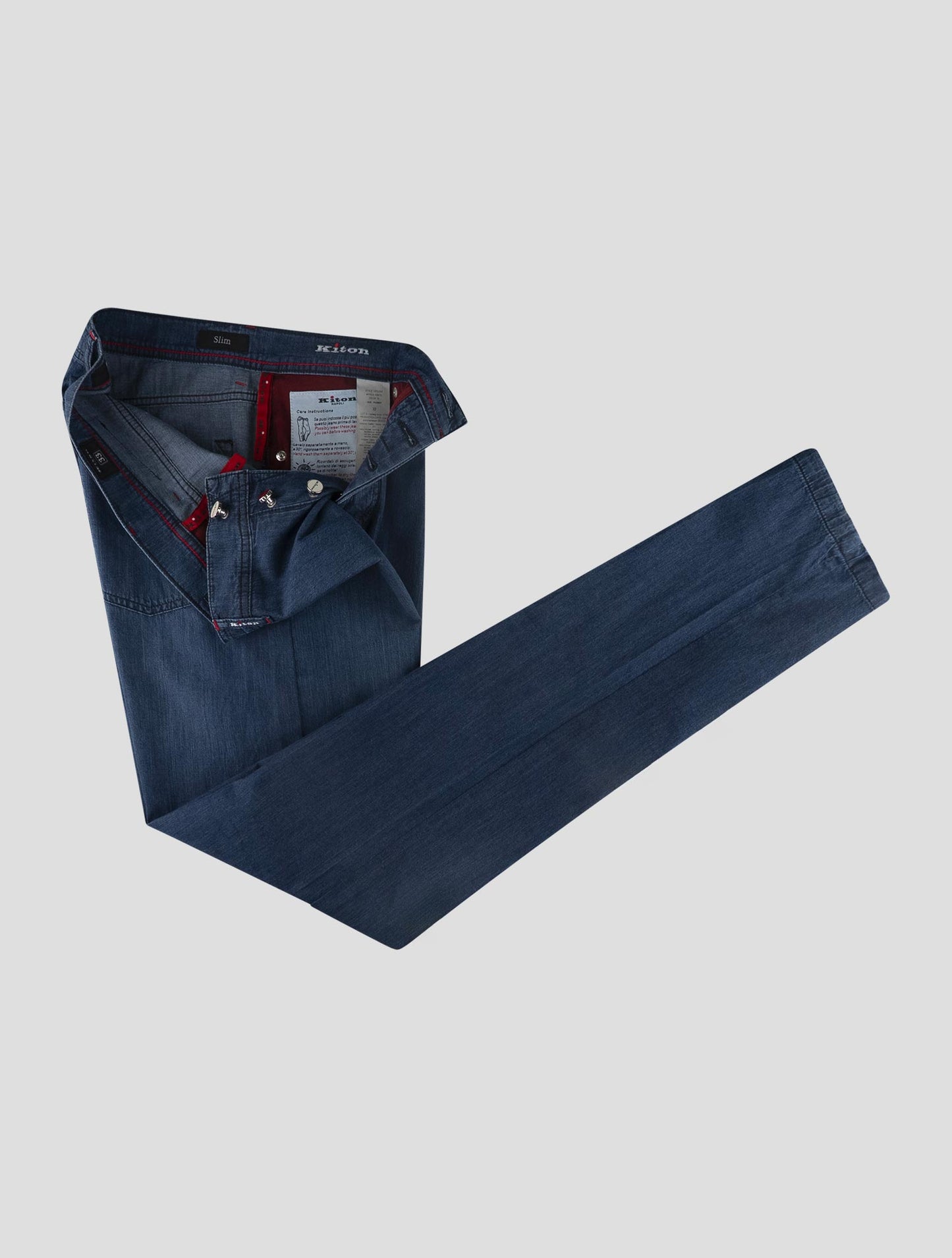 Kiton Blue Cotton Jeans