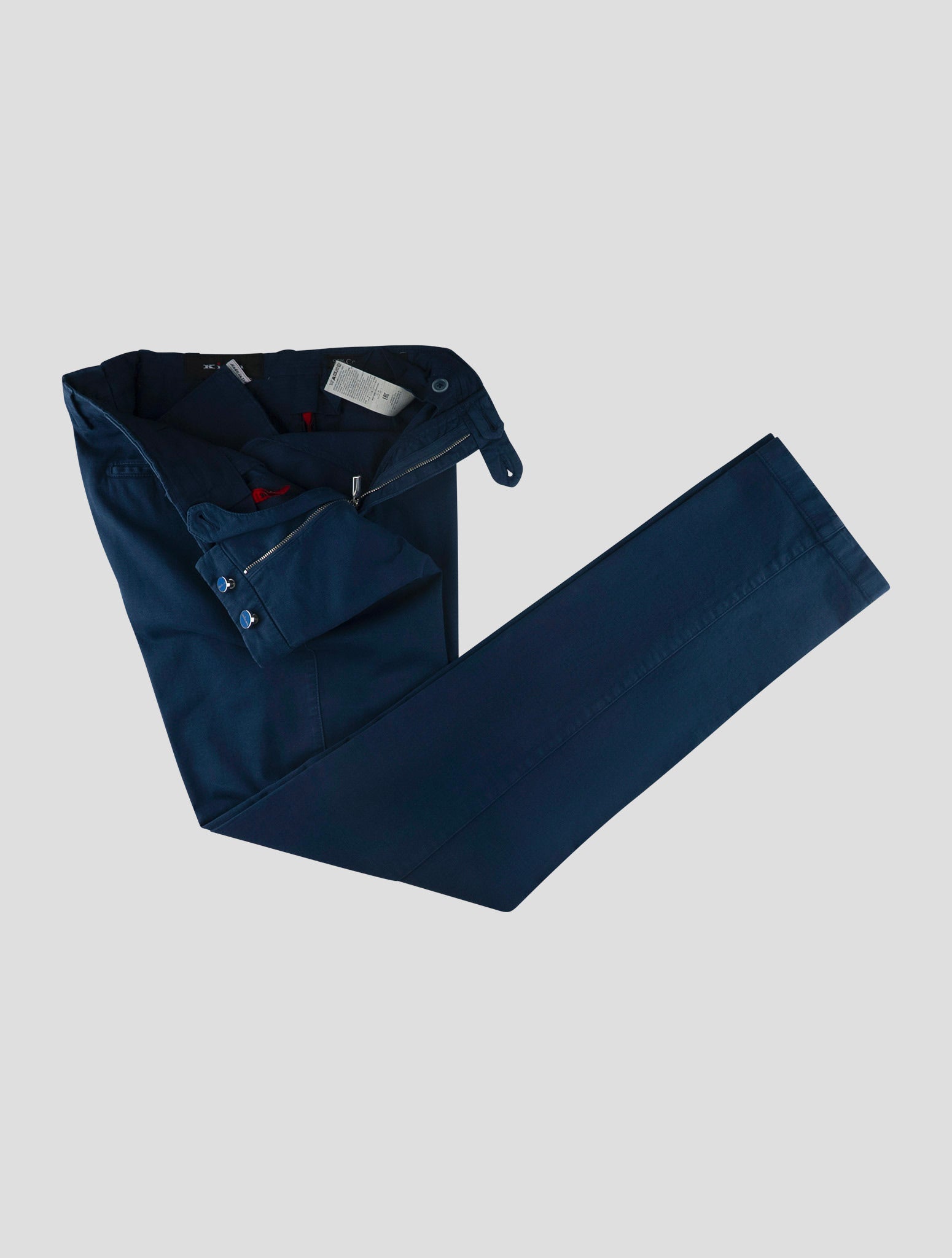 Kiton Blue Cotton Silk Ea Pants