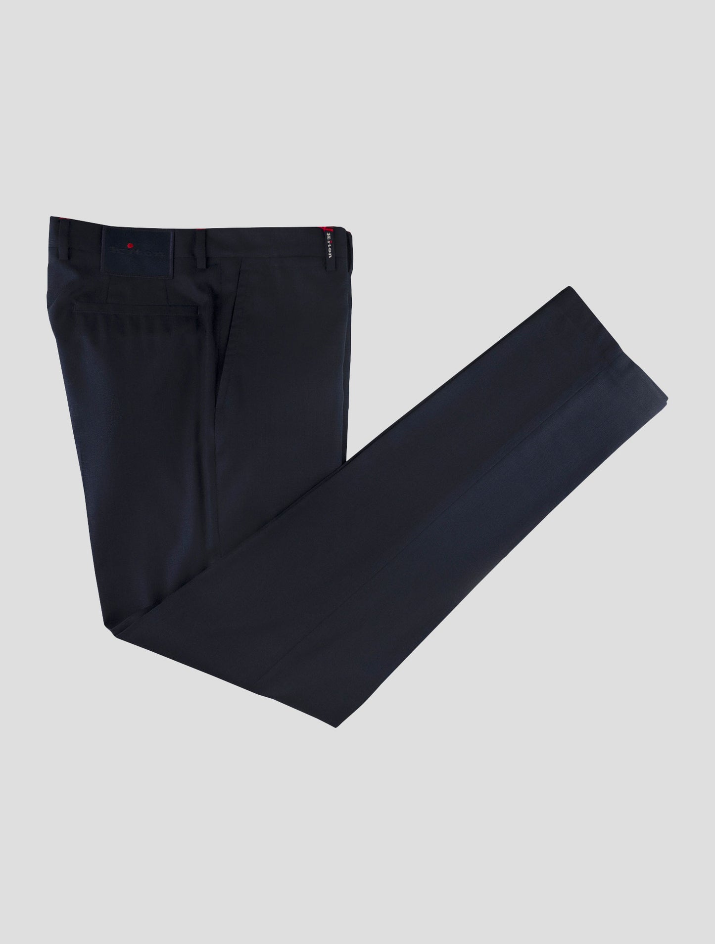 Kiton Blue Wool Dress Pants