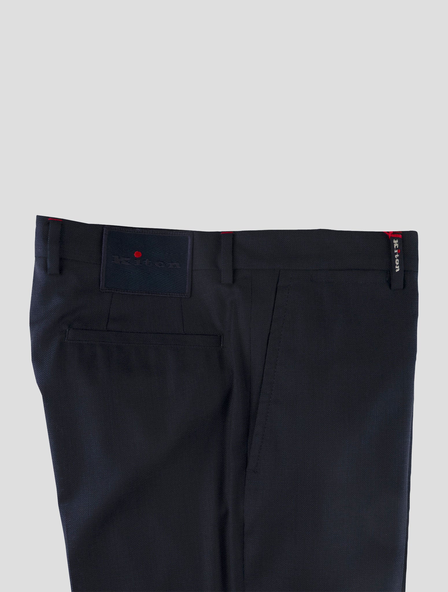 Kiton Blue Wool Dress Pants