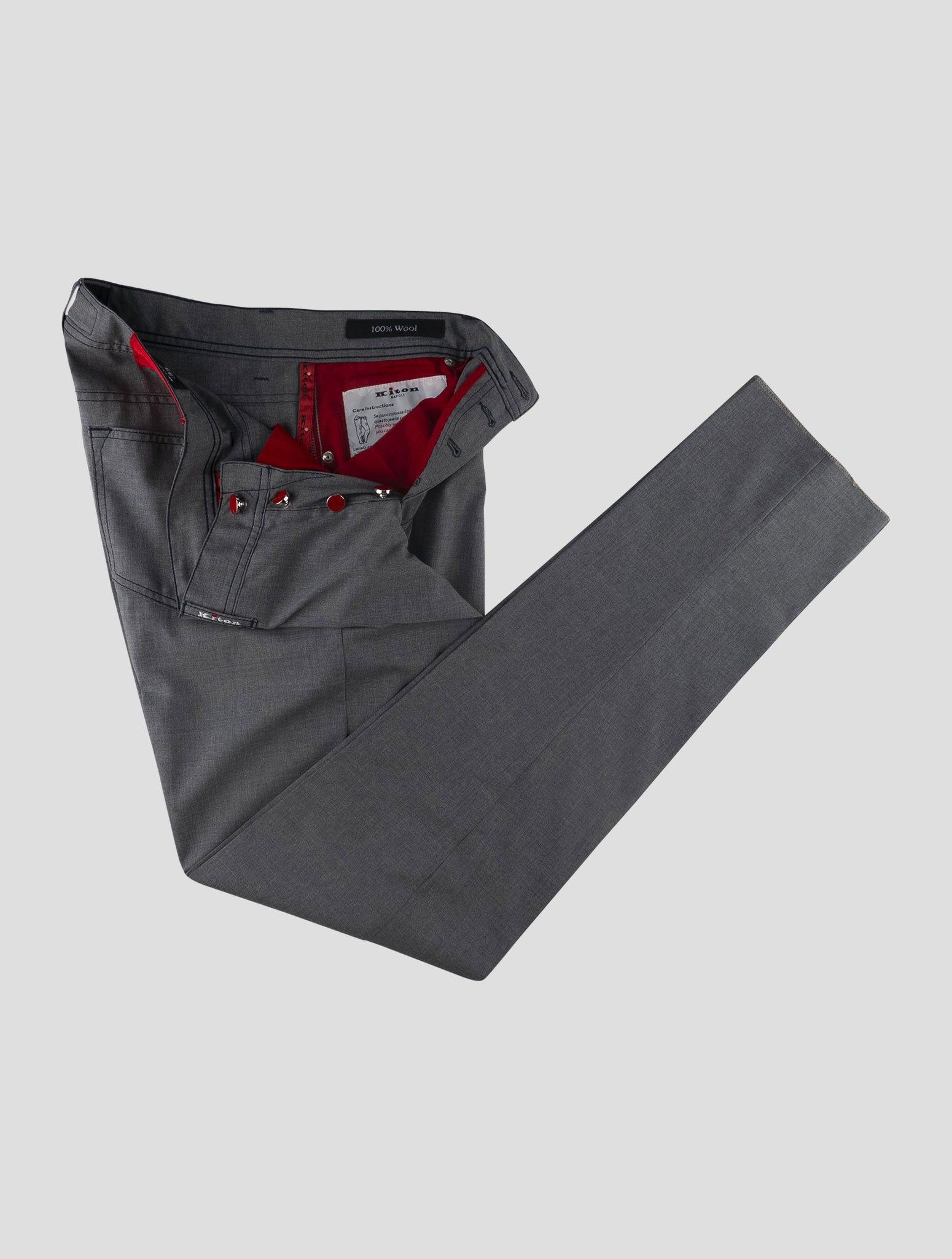 Kiton Gray Wool Pants Mod. Jeans