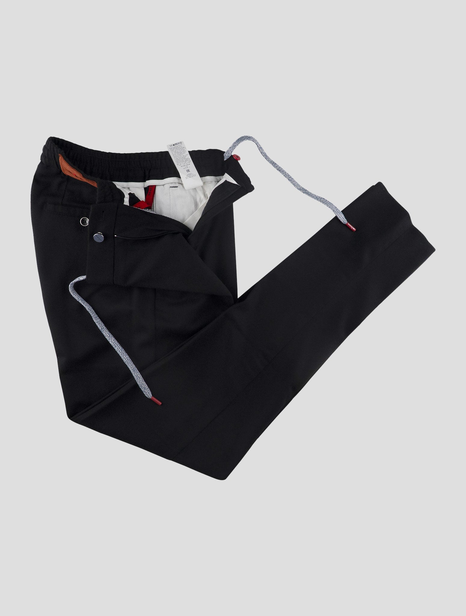 Kiton Black Cashmere Virgin Wool Ea Pants