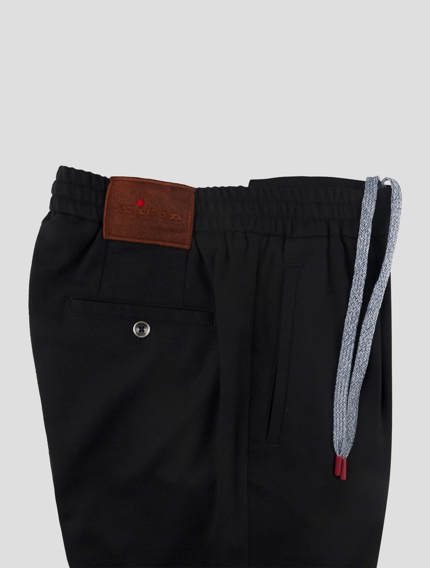 Kiton Black Cashmere Virgin Wool Ea Pants