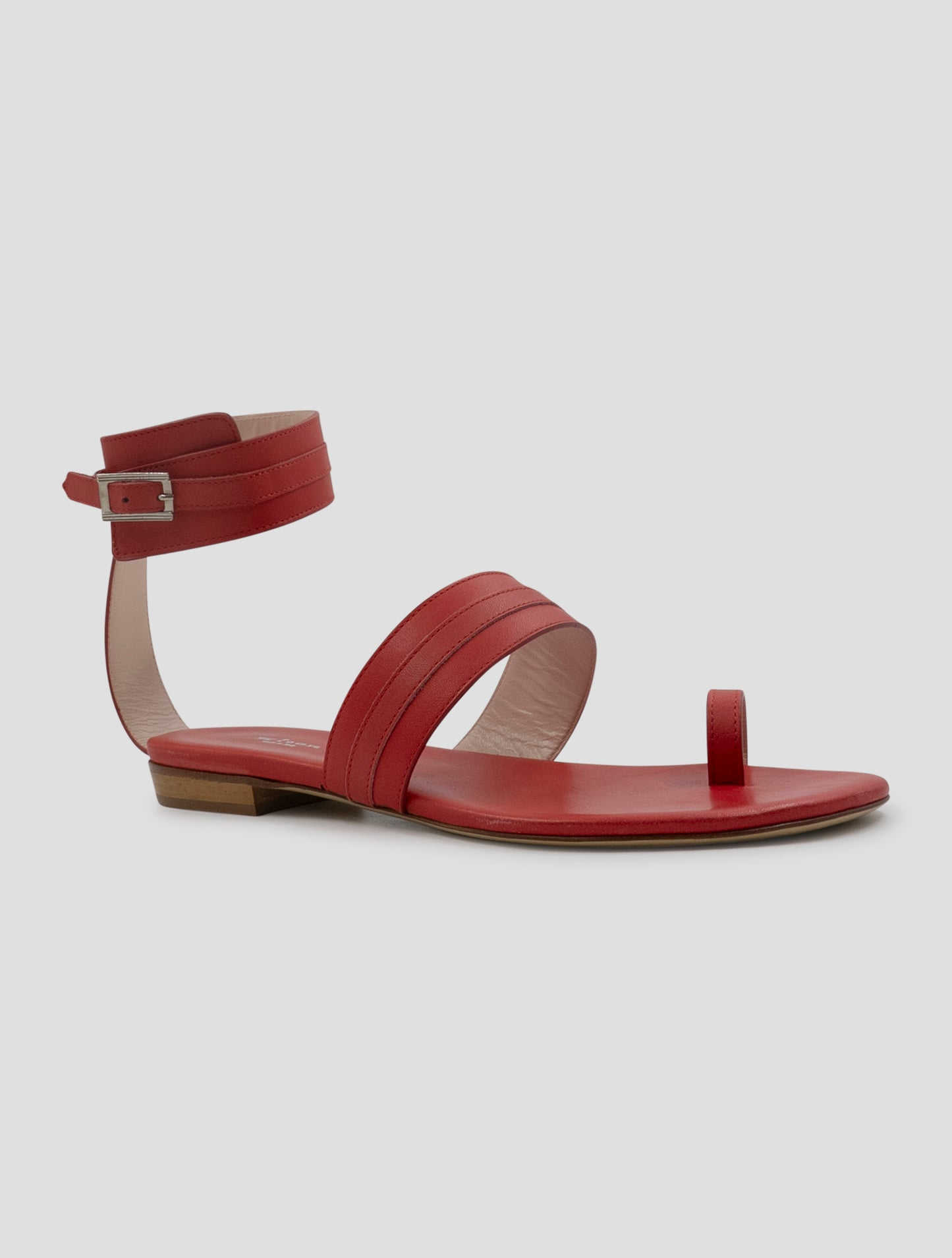 Kiton Red Leather Sandals Women