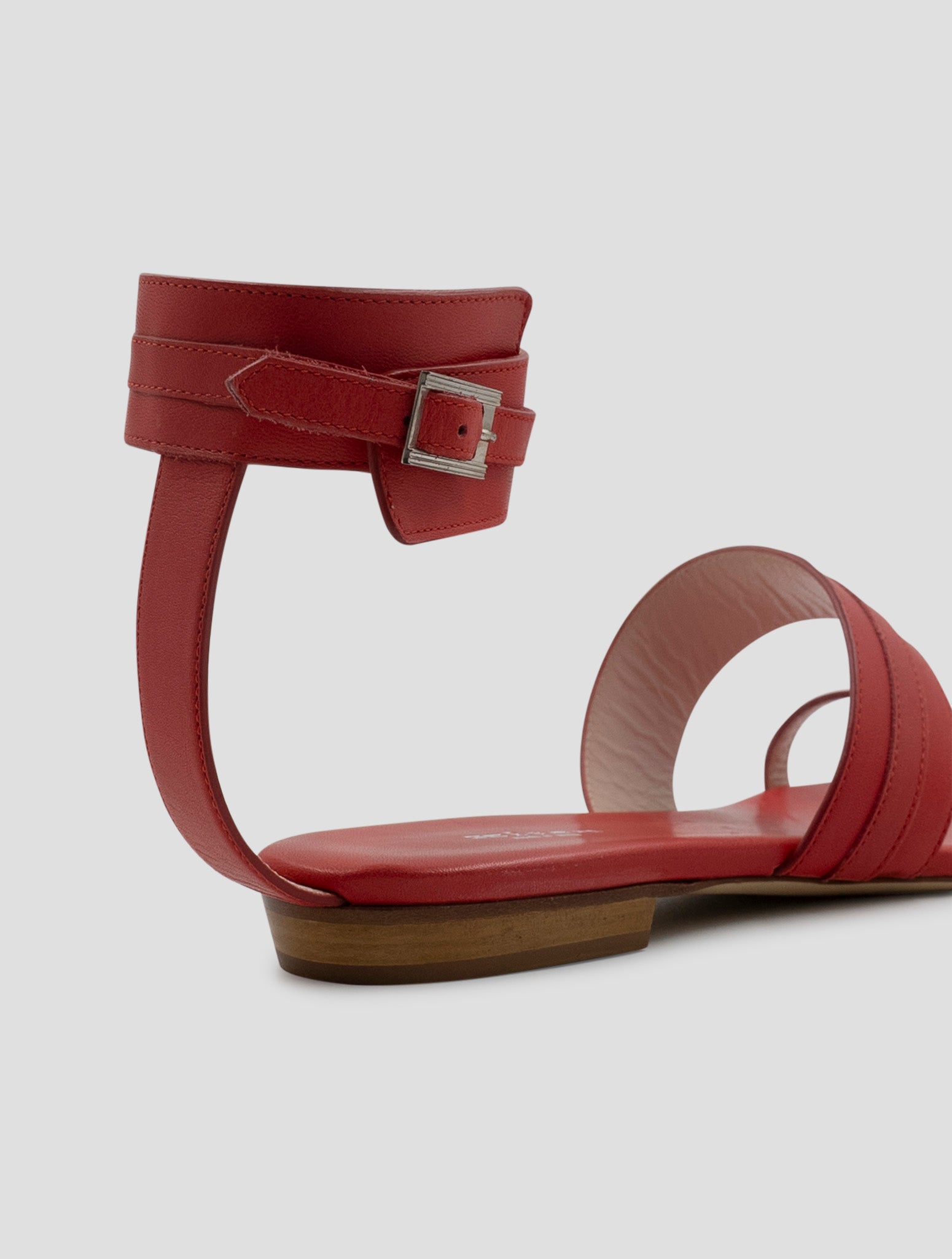Kiton Red Leather Sandals Women