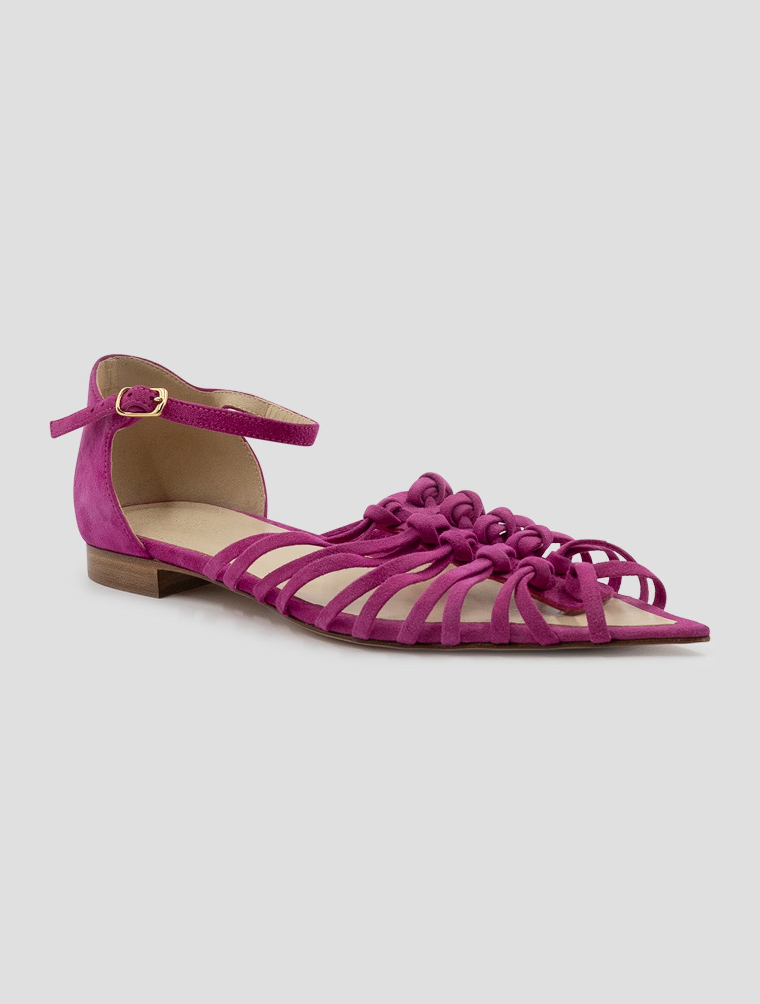 Kiton Fuchsia Leather Suede Sandals Women
