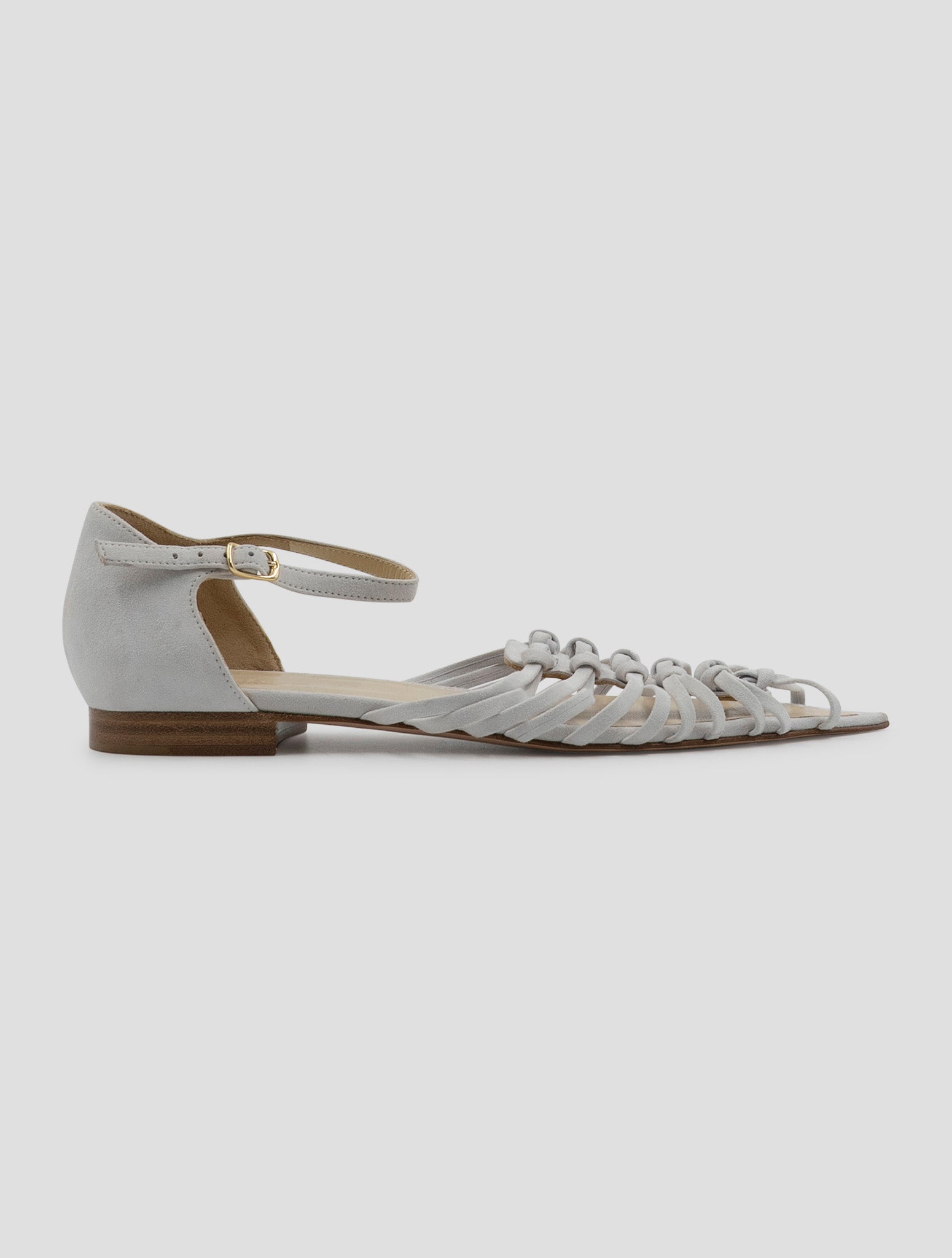 Kiton Gray Leather Suede Sandals Women