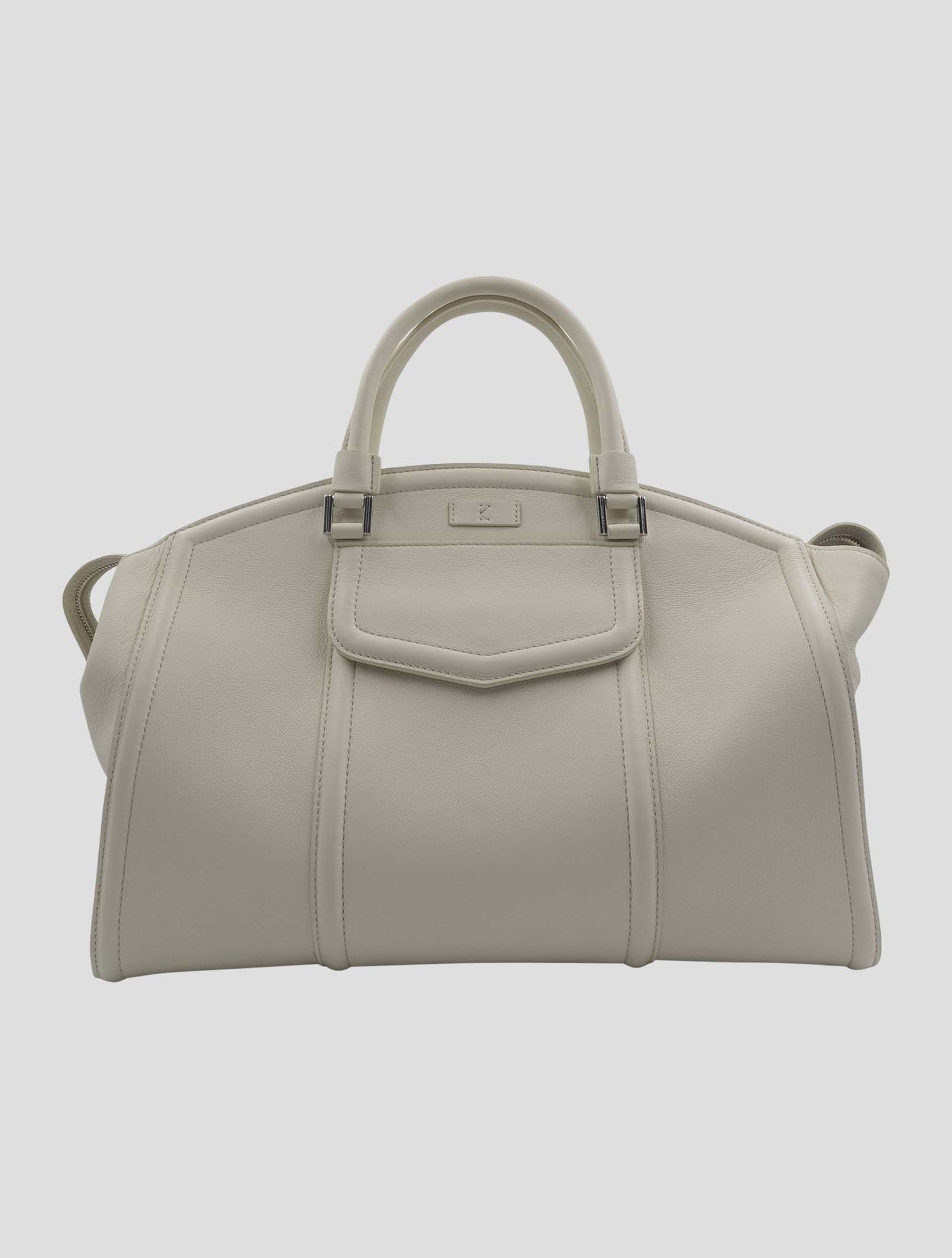 Kiton White Leather Bag Women
