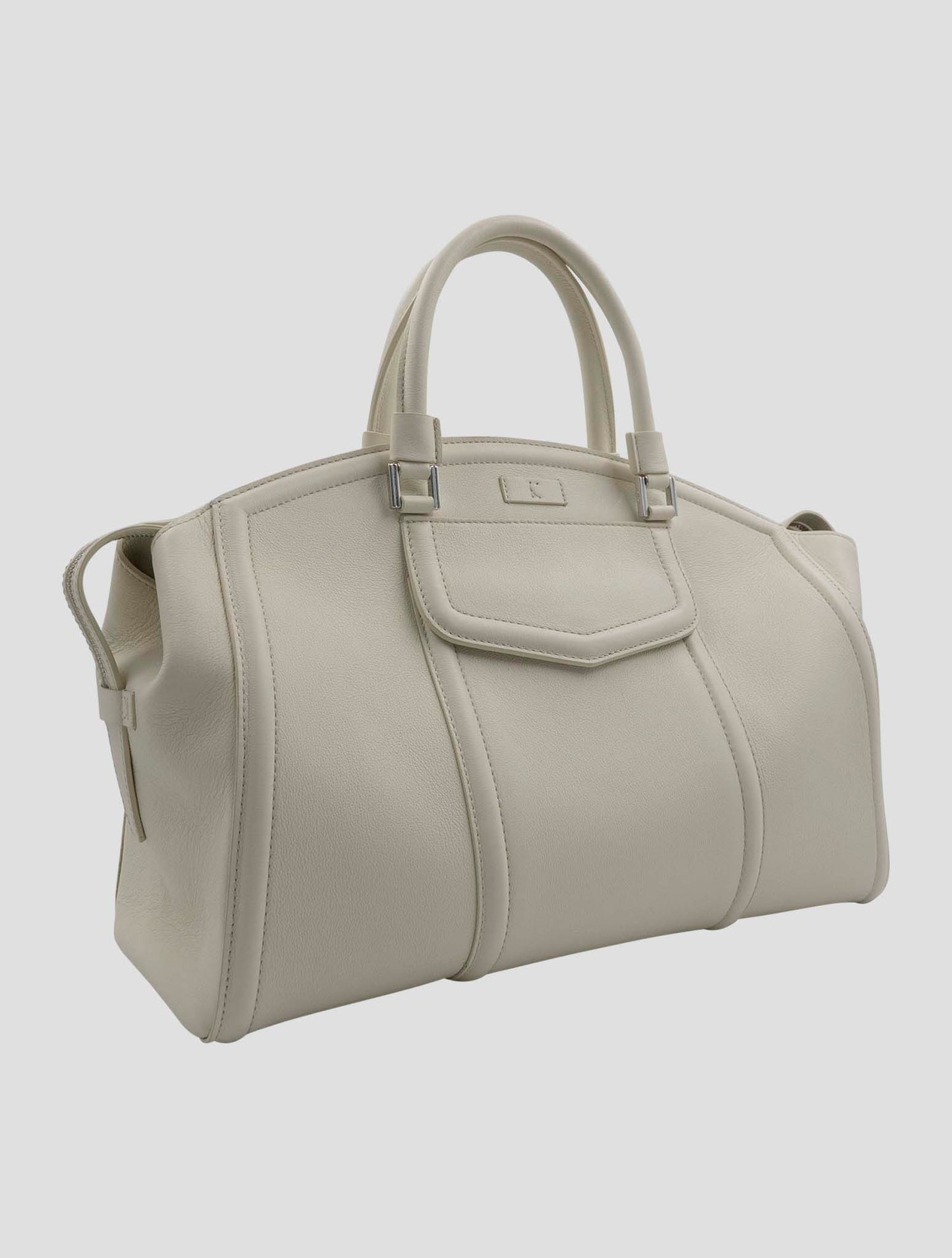 Kiton White Leather Bag Women