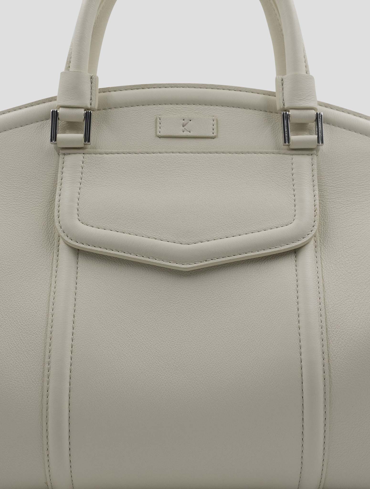 Kiton White Leather Bag Women