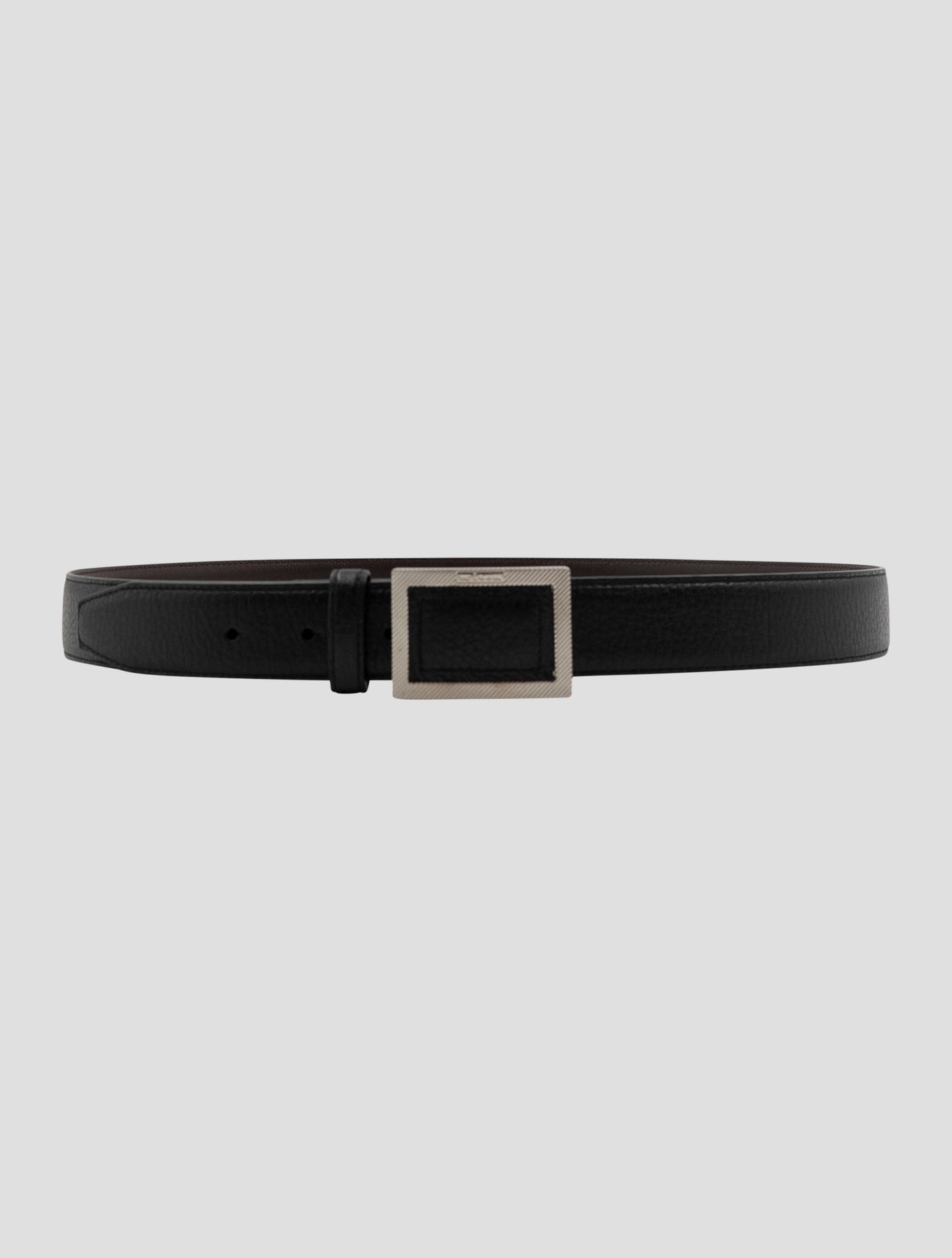 Kiton Black Leather Deer Belt Women