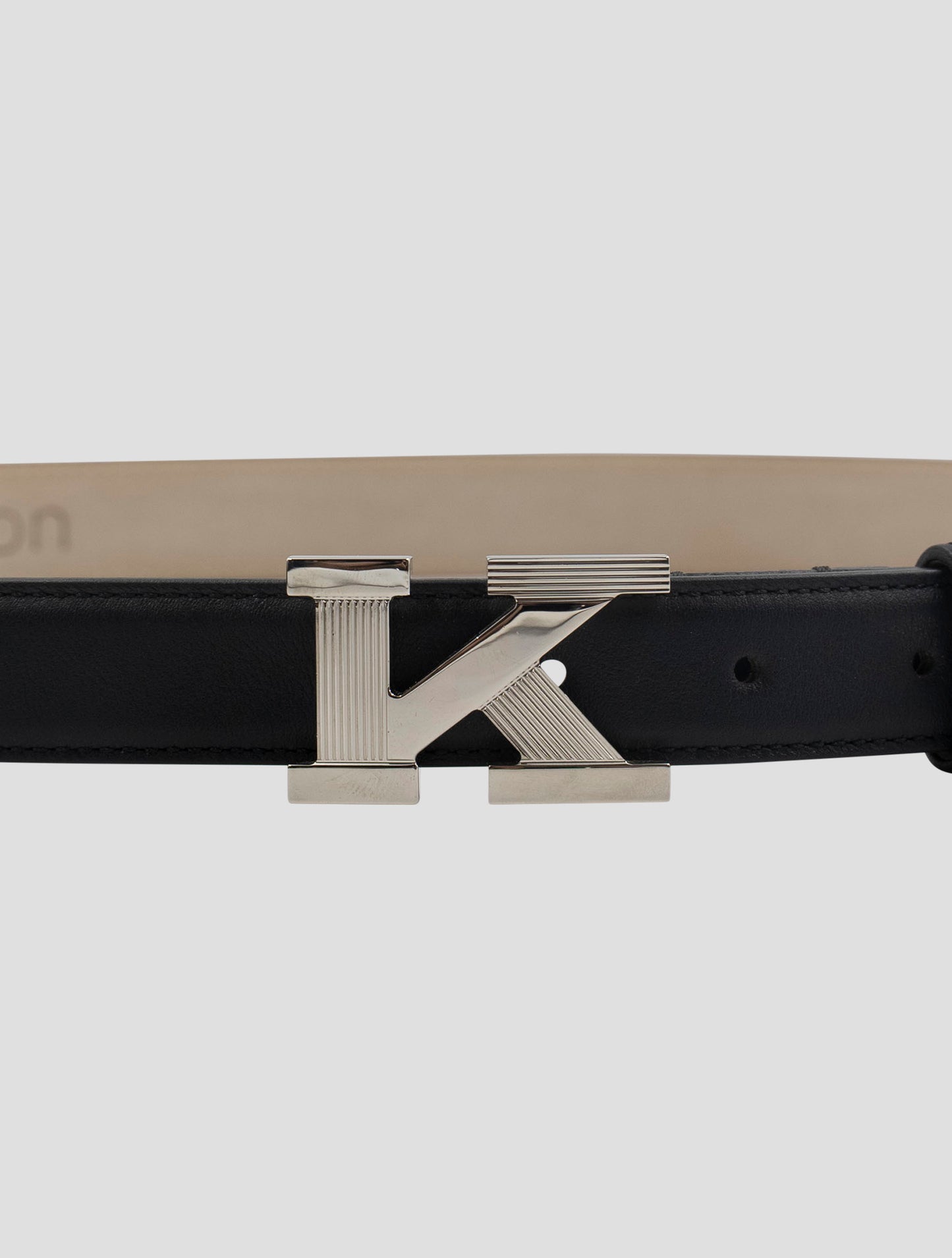 Kiton Black Leather Calf Belt Women