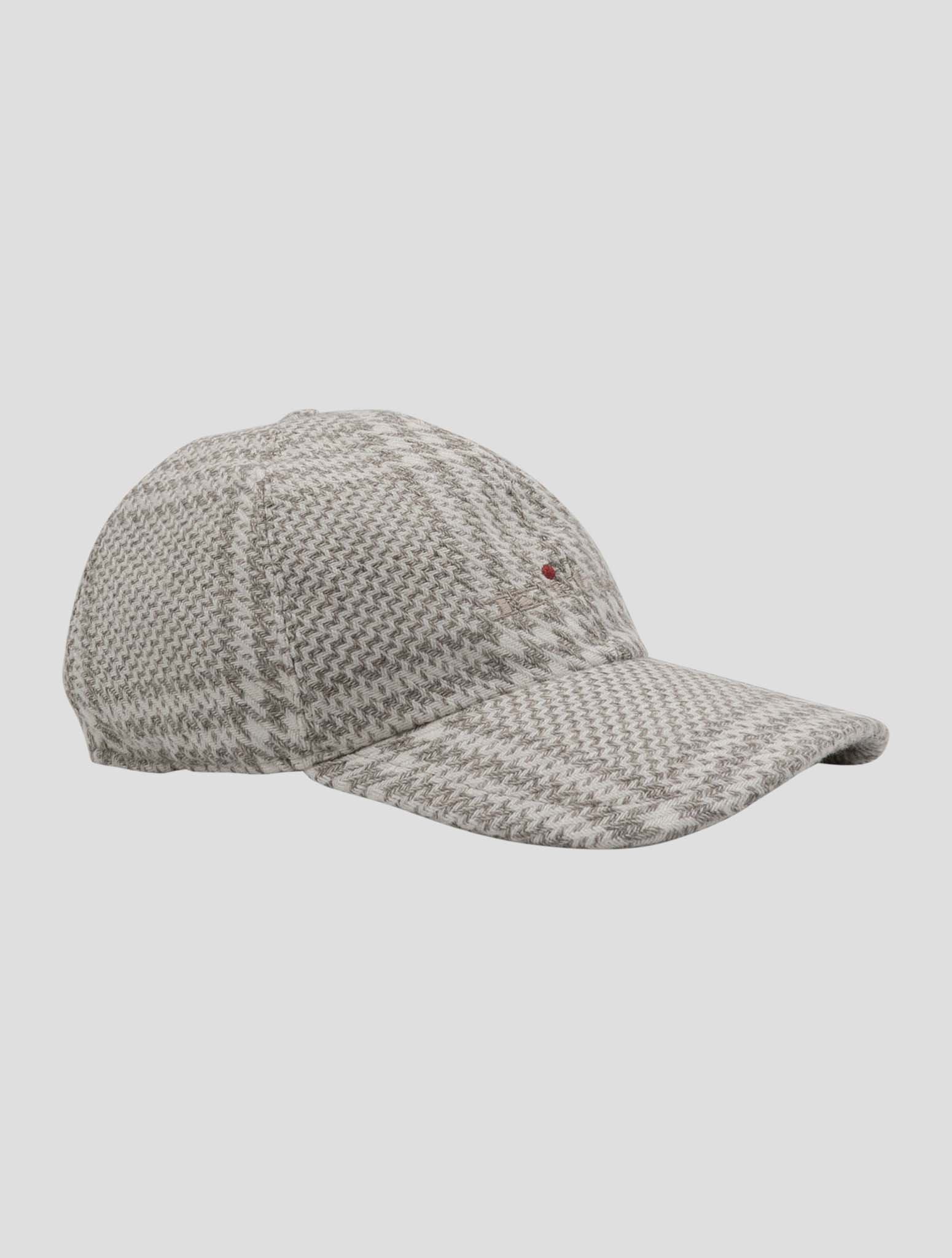 Kiton Beige White Silk Cashmere Baseball Cap Women