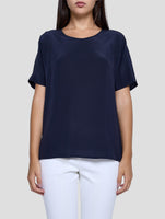 Kiton Blue Silk Shirt Women