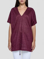 Kiton Burgundy Linen Blazer Women