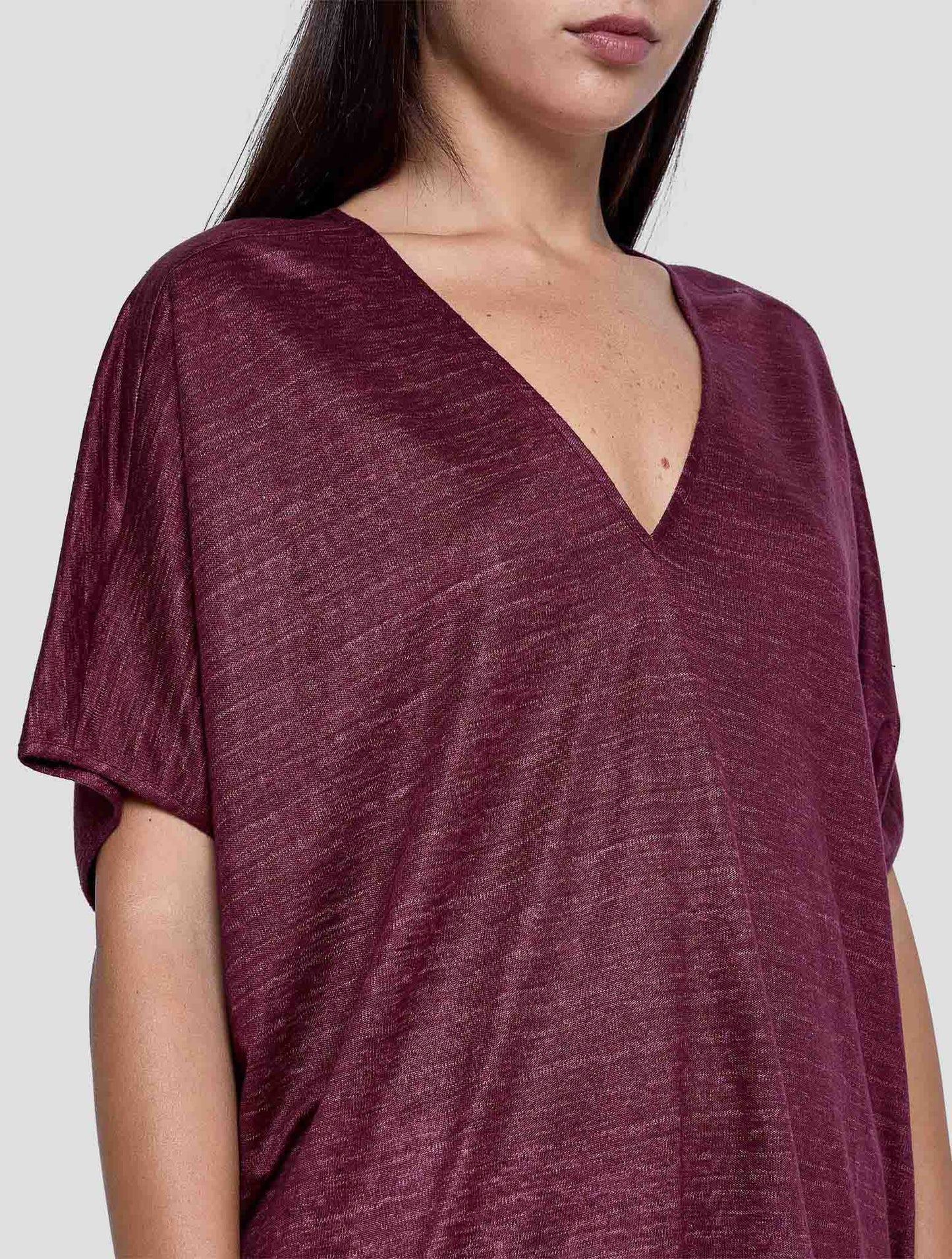 Kiton Burgundy Linen Blazer Women