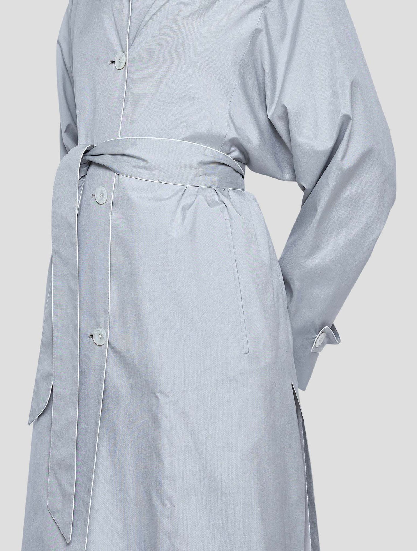 Kiton Gray Silk Overcoat Women