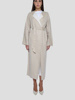 Kiton Beige White Cashmere Overcoat Women