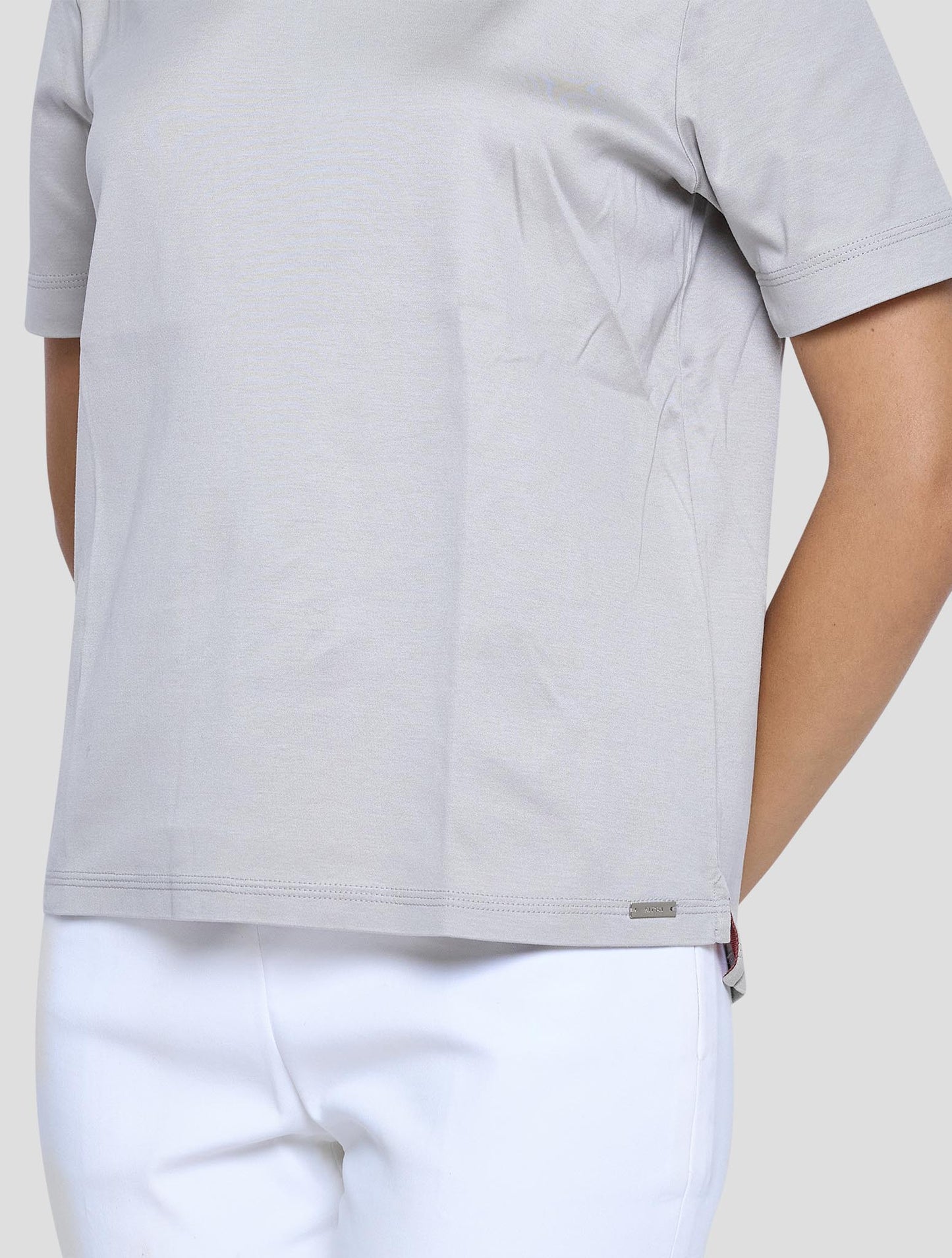 Kiton Gray Cotton T-Shirt Women