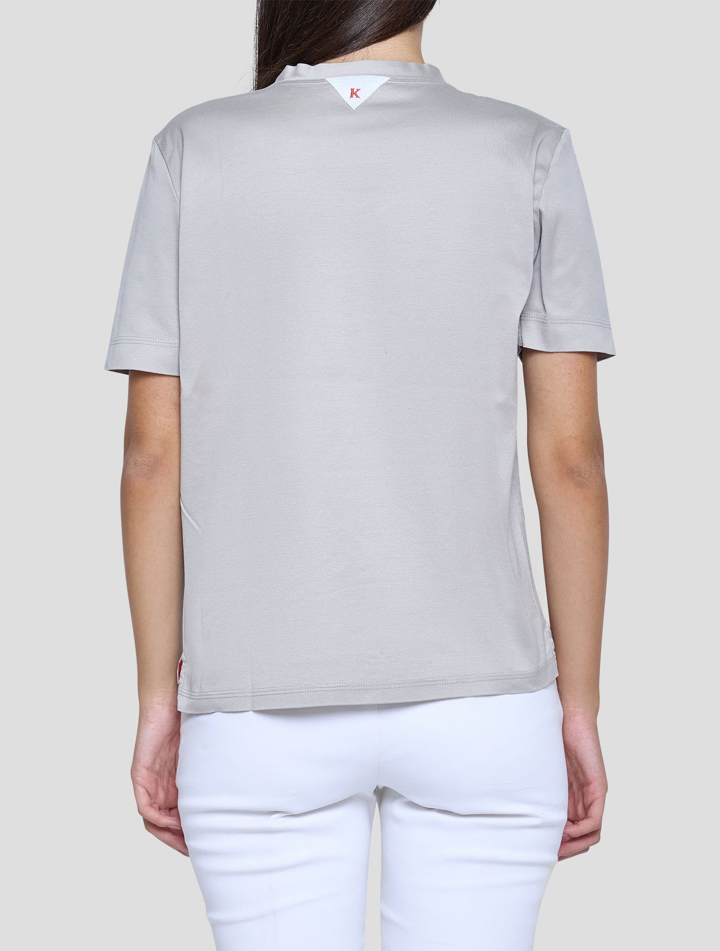 Kiton Gray Cotton T-Shirt Women