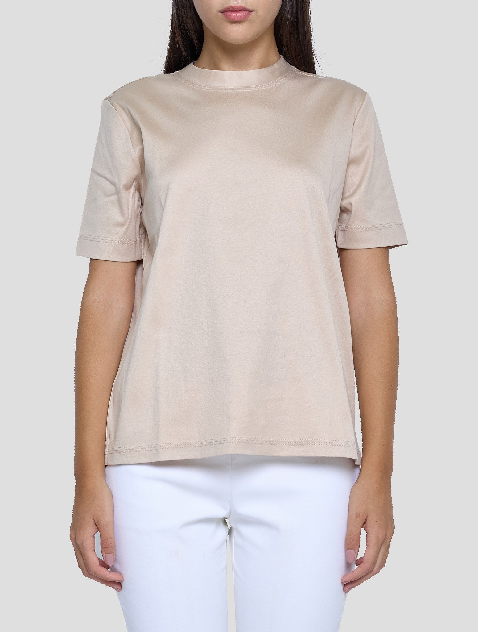 Kiton Beige Cotton T-Shirt Women