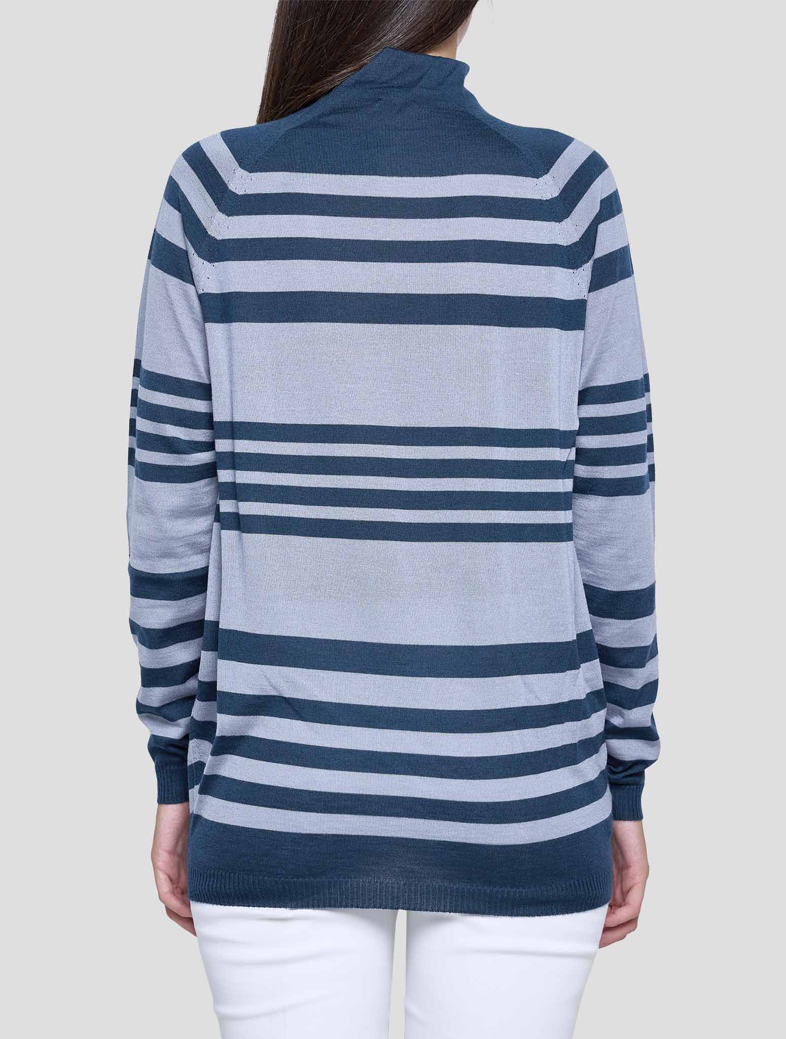 Kiton Gray Green Cashmere Silk Sweater Turtleneck Women