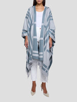 Kiton Gray Silk Cashmere Poncho Women