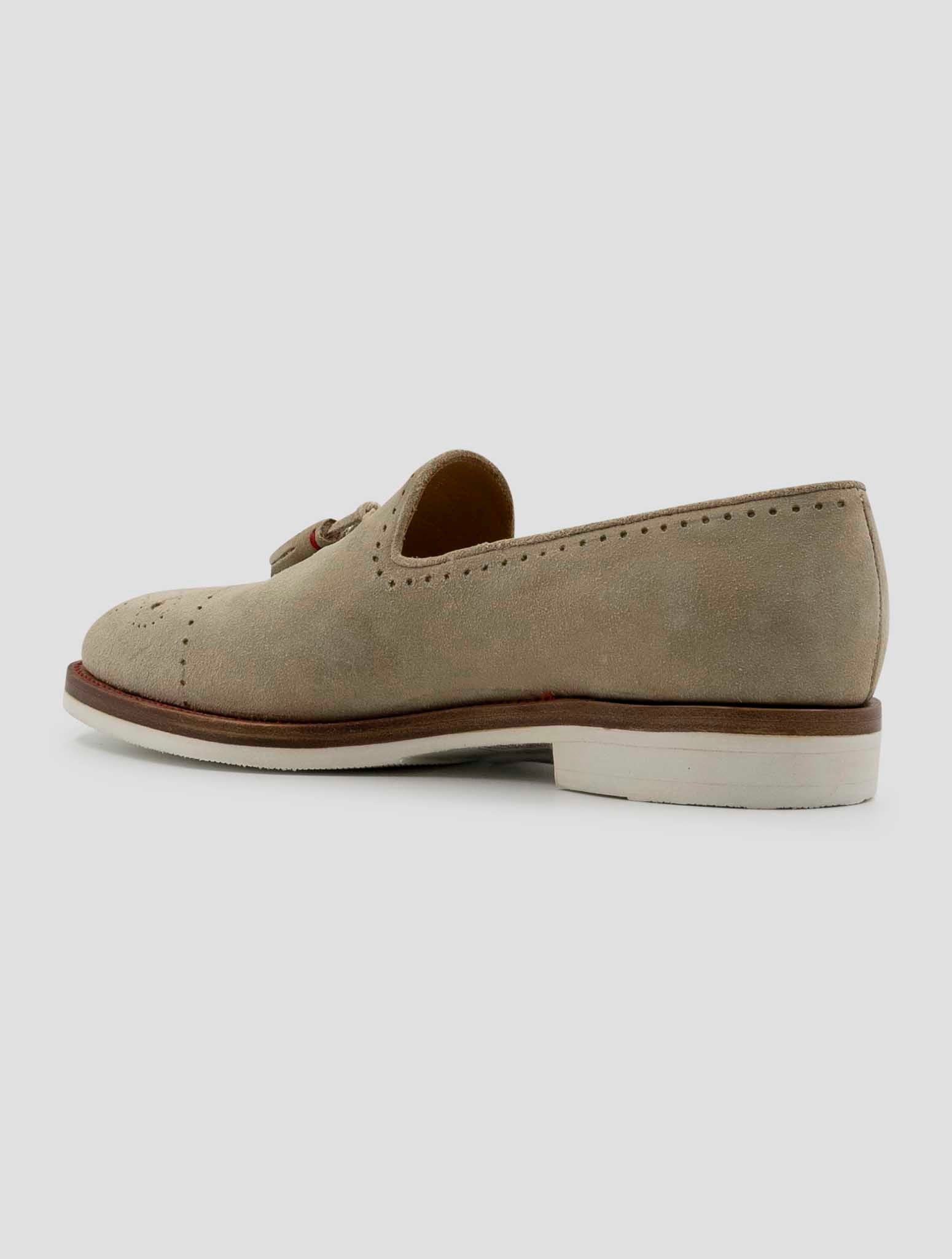 Kiton Beige Leather Suede Loafers