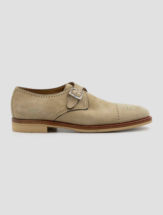 Kiton Beige Leather Suede Dress Shoes