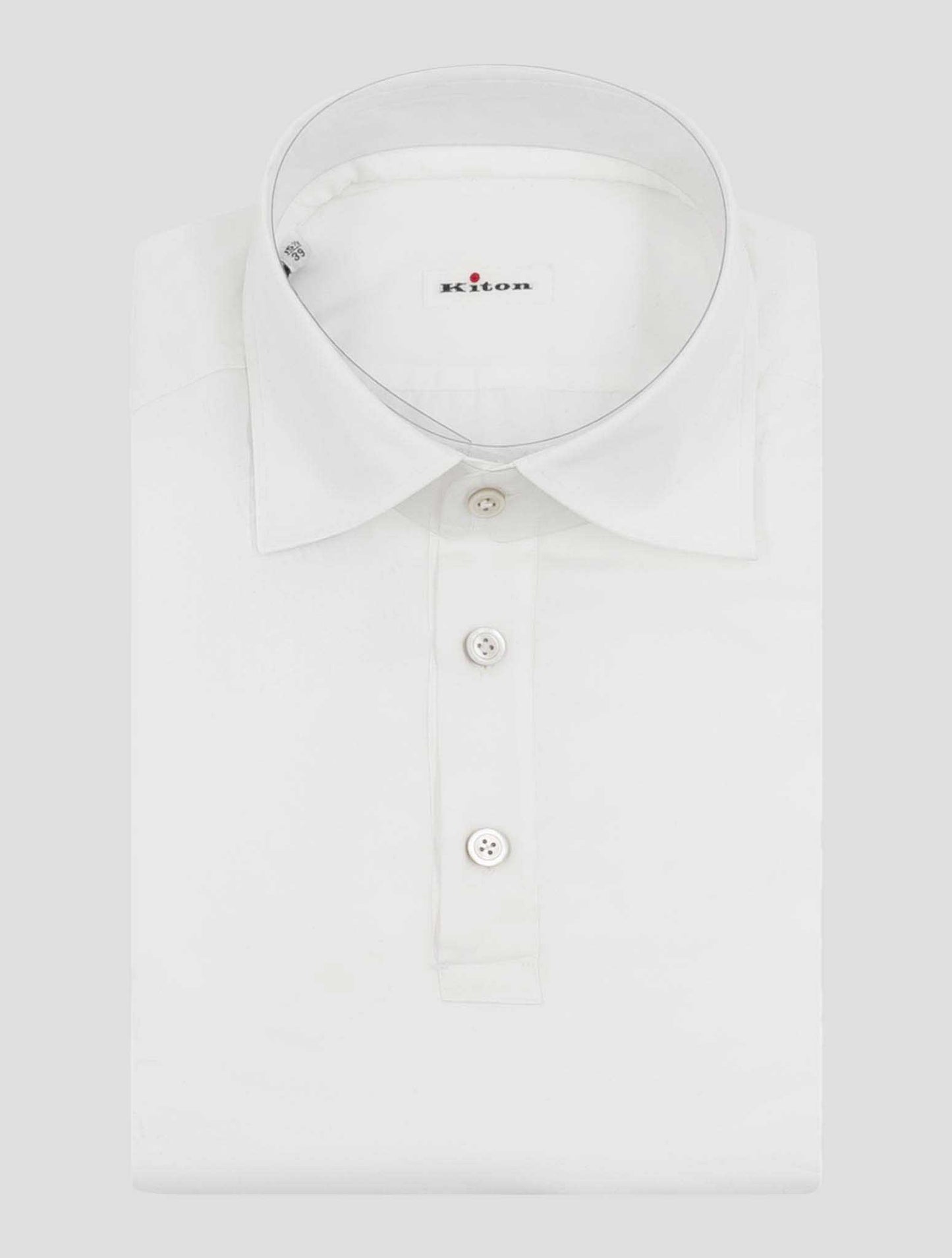 Kiton White Cotton Shirt Polo Positano