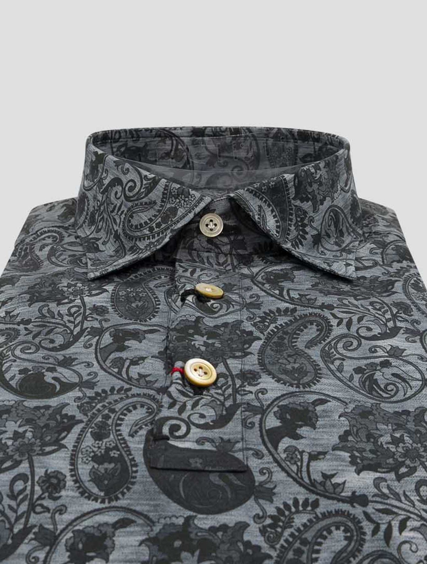 Kiton Dark Gray Cotton Shirt Positano