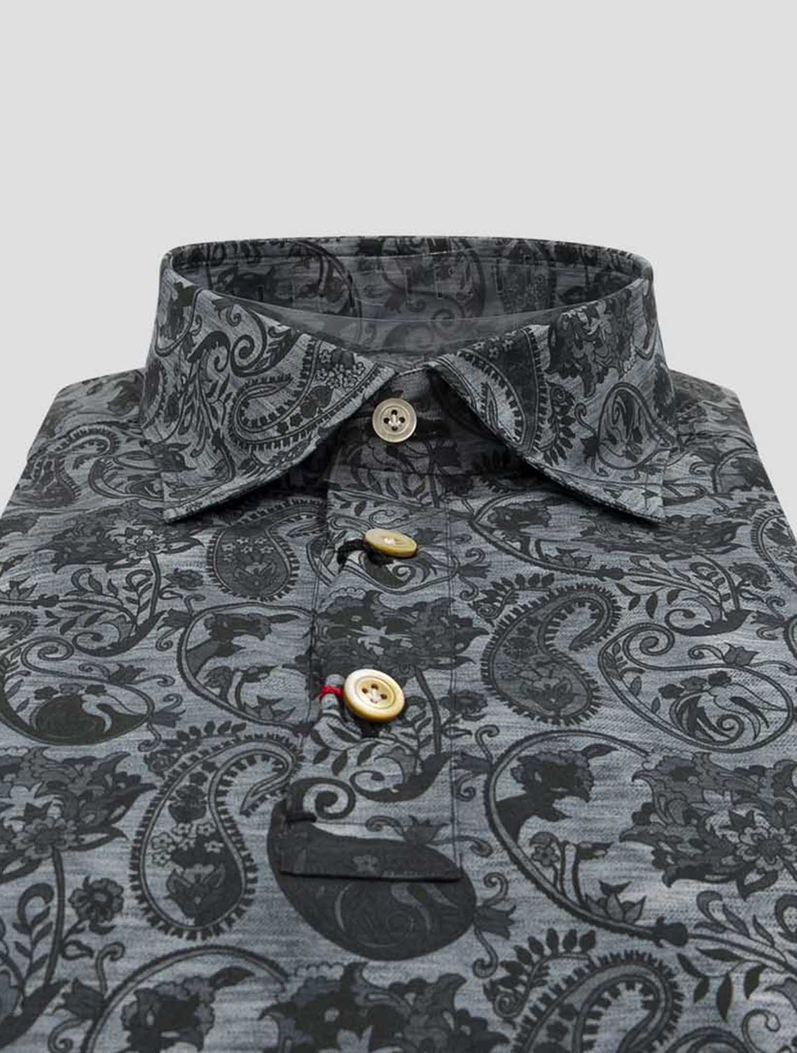 Kiton Dark Gray Cotton Shirt Positano