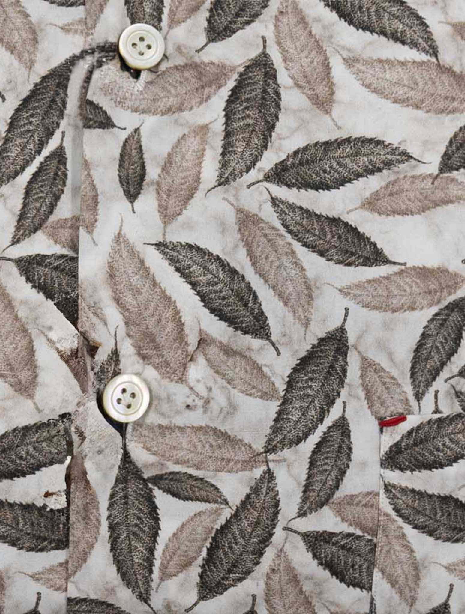 Kiton Brown White Cotton Shirt Nerano