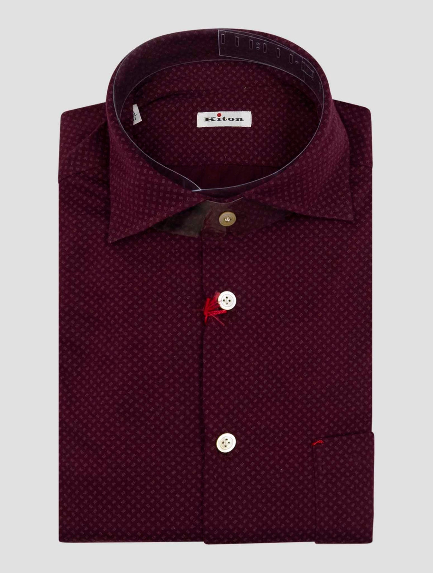 Kiton Burgundy Cotton Shirt Nerano