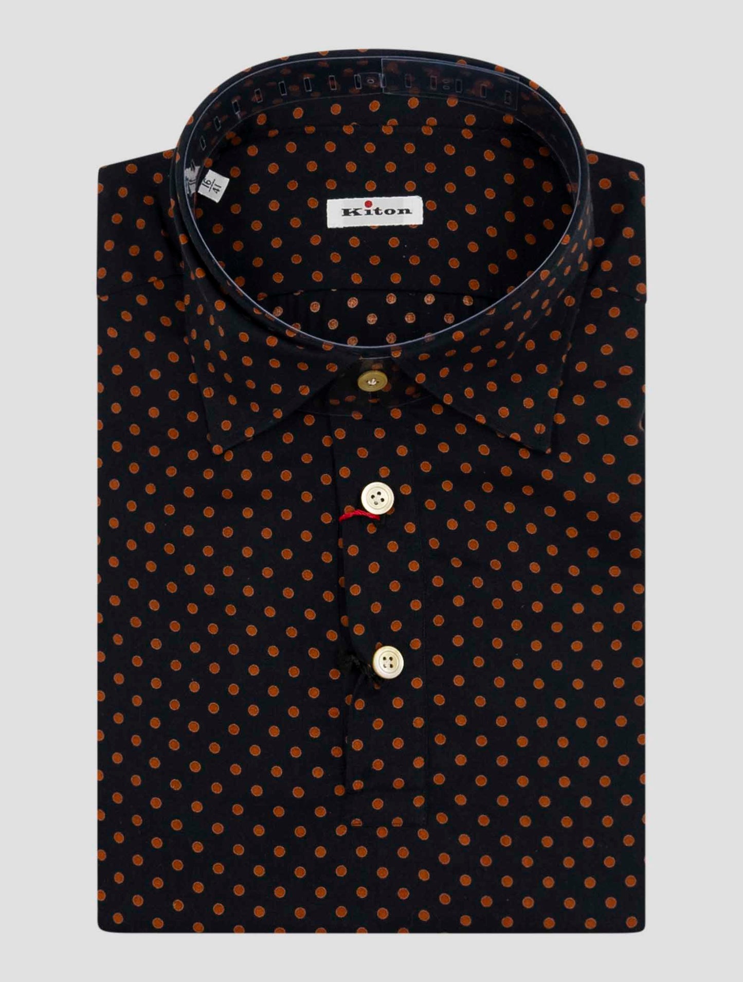 Kiton Black Orange Cotton Polo Shirt Positano