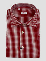 Kiton Red White Cotton Shirt