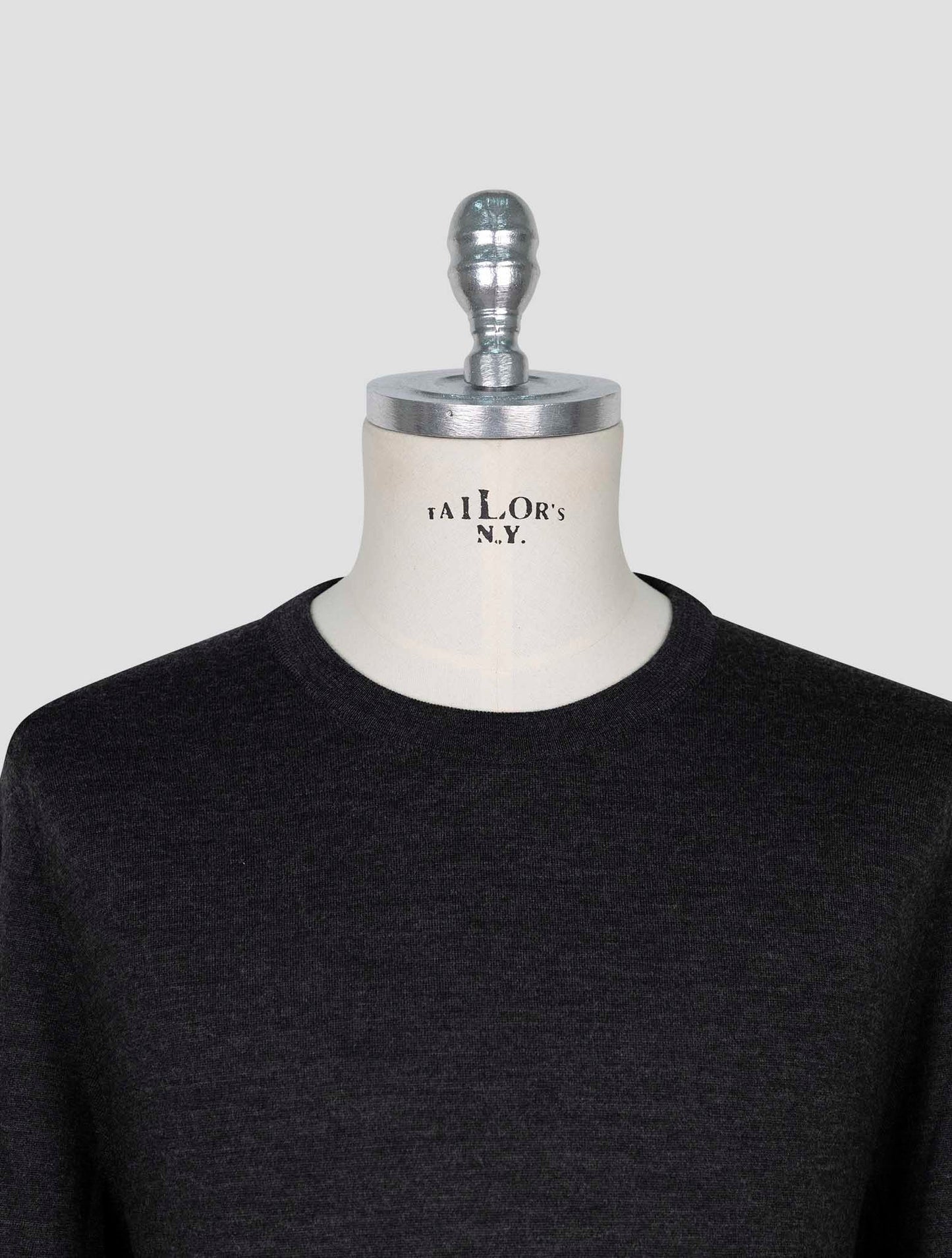 Kiton Dark Gray Wool Sweater Crewneck