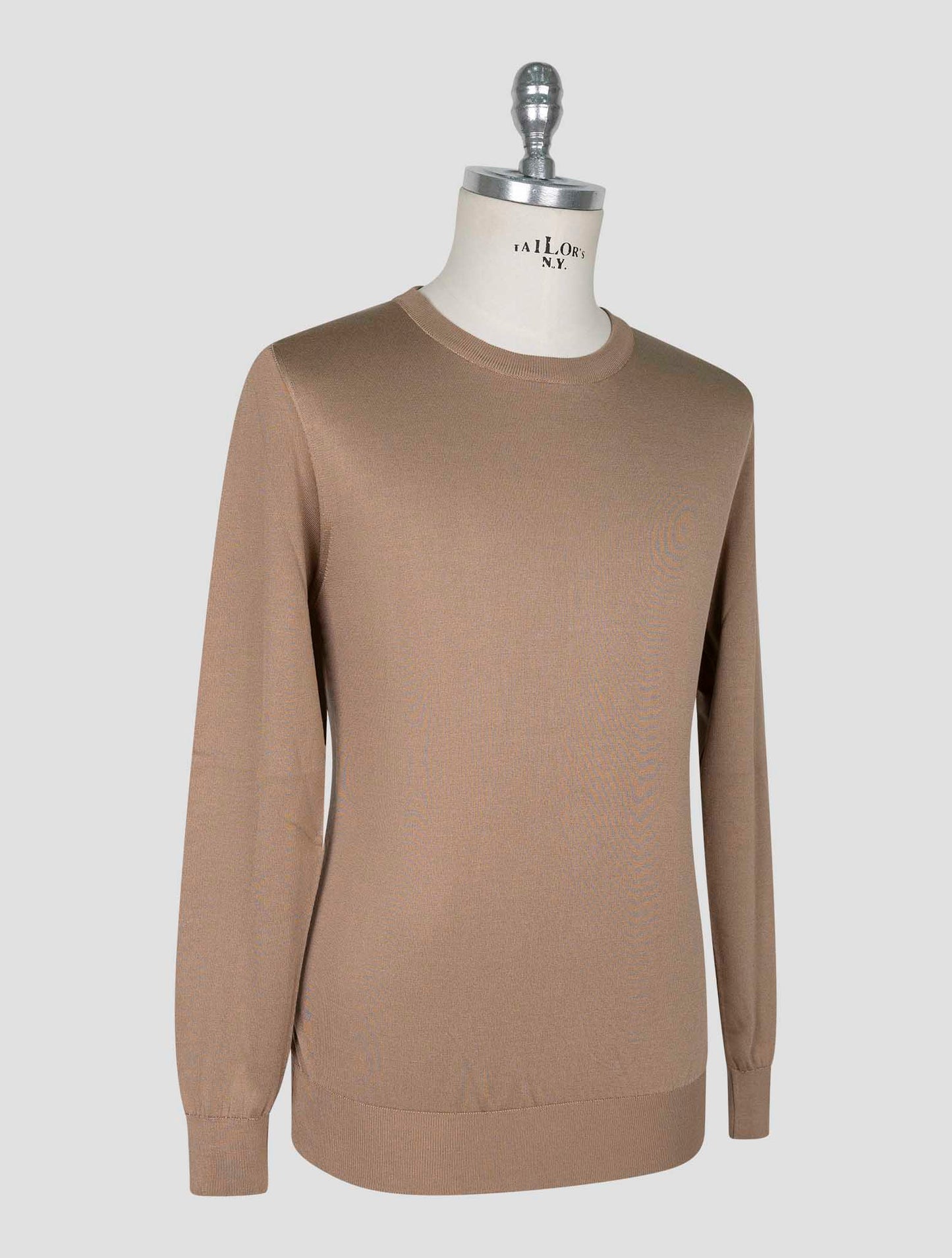 Kiton Brown Silk Sweater Crewneck