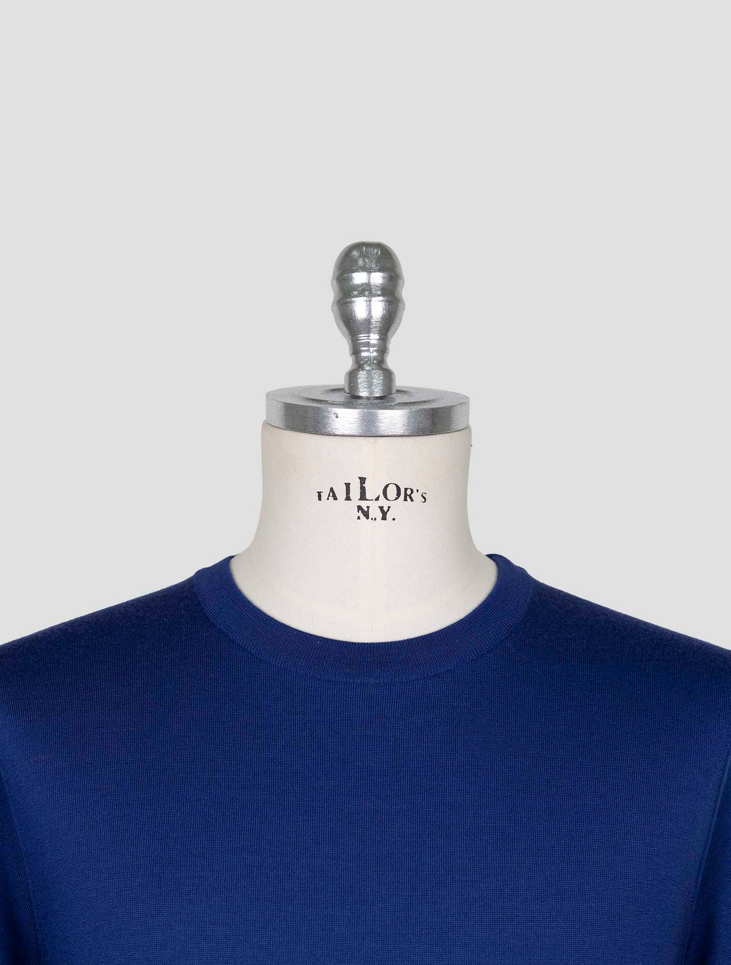 Kiton Blue Wool Sweater Crewneck