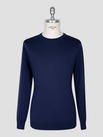Kiton Blue Wool Sweater Crewneck