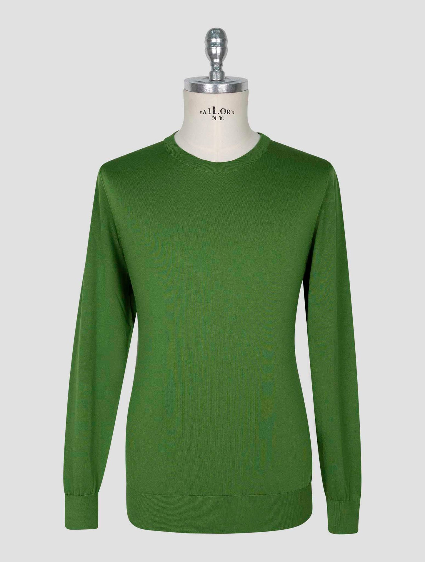 Kiton Green Silk Sweater Crewneck