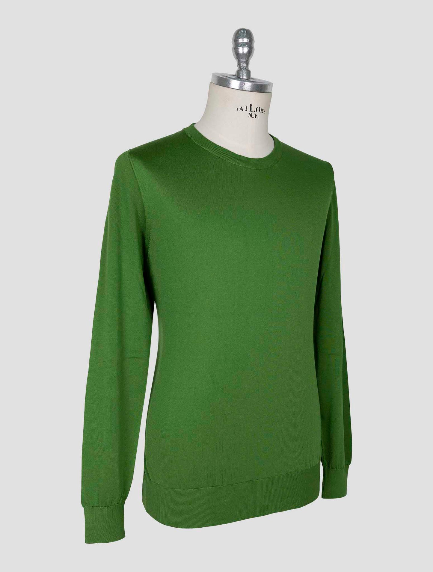 Kiton Green Silk Sweater Crewneck