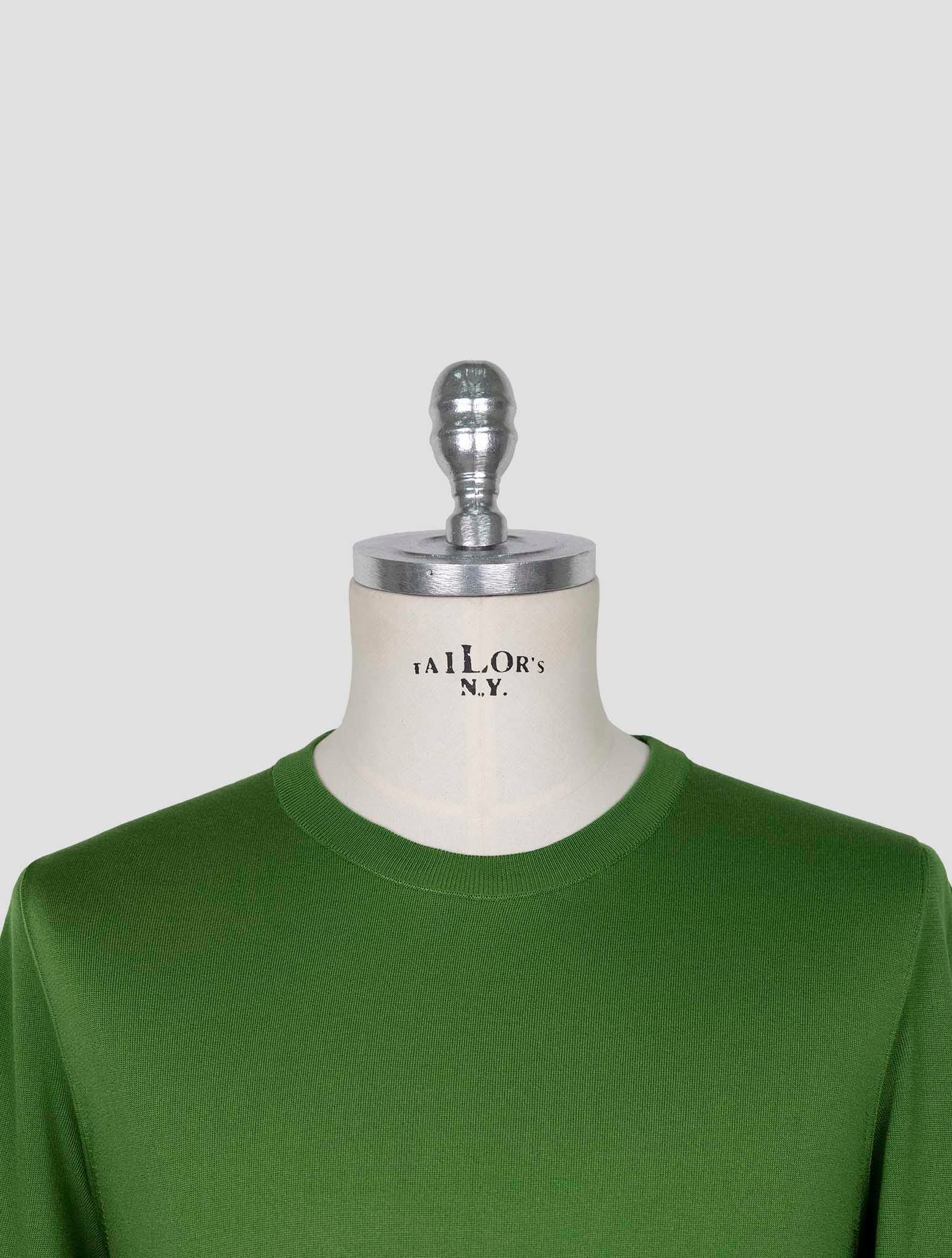 Kiton Green Silk Sweater Crewneck