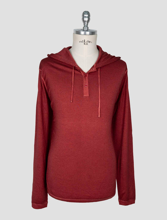 Kiton Red Cashmere Silk Sweater Hoodie