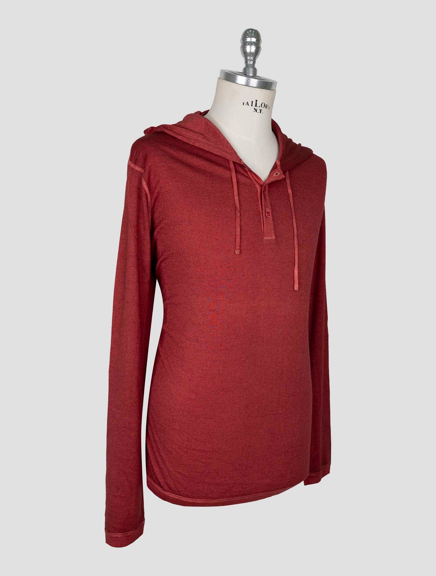 Kiton Red Cashmere Silk Sweater Hoodie