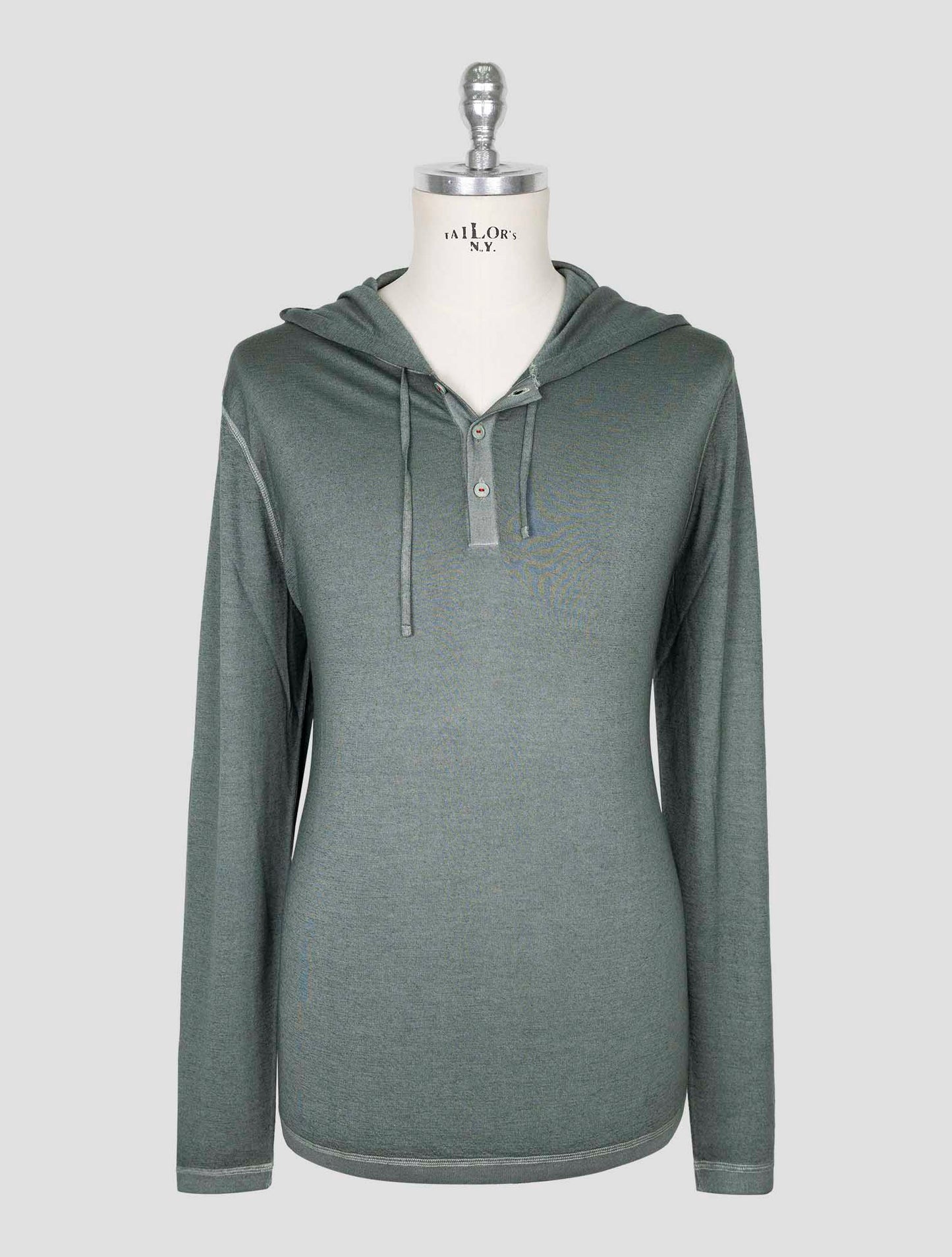 Kiton Green Cashmere Silk Sweater Hoodie