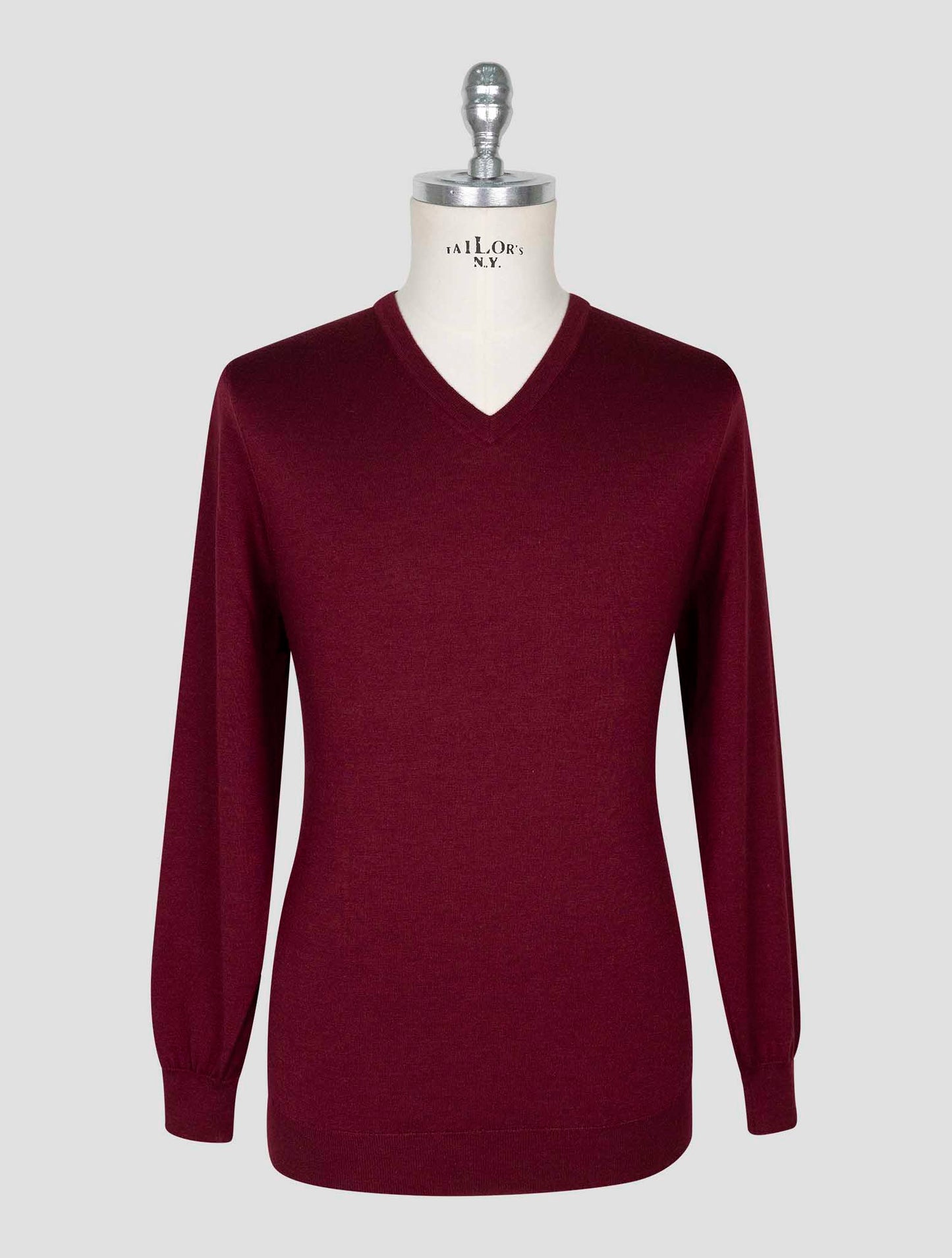 Kiton Gray Cashmere Silk Sweater V-Neck
