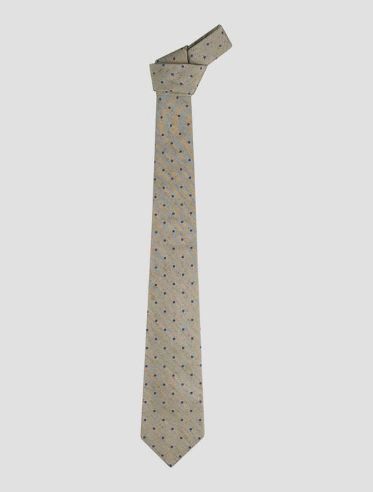 Kiton Green Blue Silk Tie