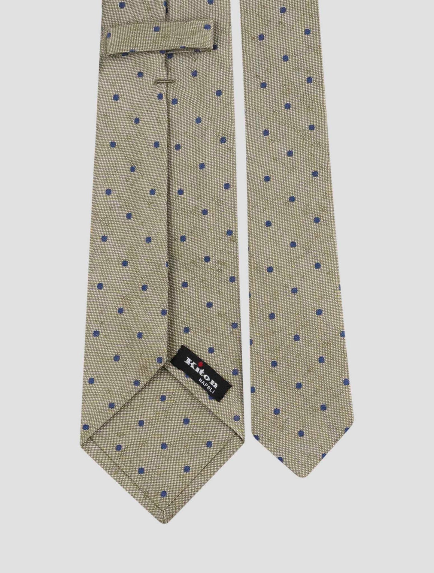 Kiton Green Blue Silk Tie