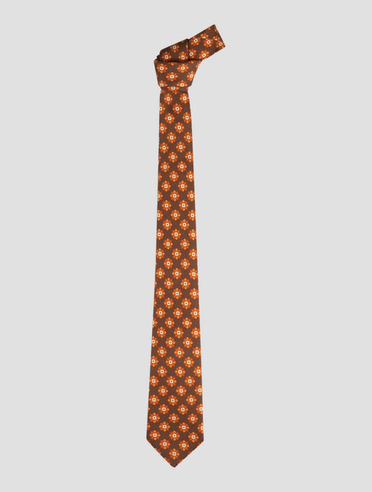 Kiton Orange Brown Silk Tie
